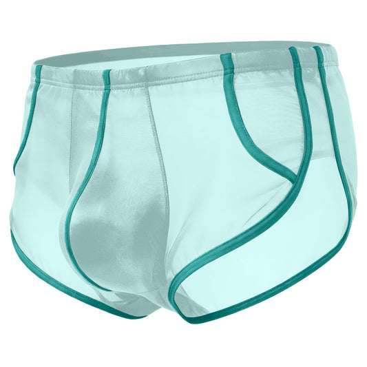 Mens Mesh Boxer Briefs High Cut Leg Opening, See Through Trunks