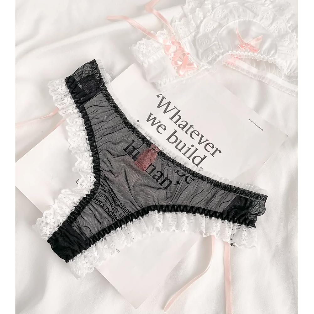 Joyralcos Japanese Lolita Bikini Panties Sexy Anime Briefs for Women Maid Cosplay Lingerie Panty (Thong Briefs)- Sissy