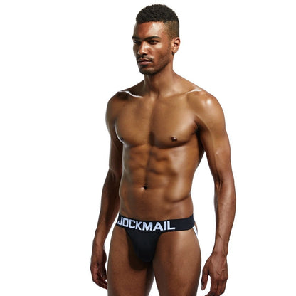 Mens Jockstrap Underwear Wide Belt Athletic Supporter Mens Thongs Sport Underwear Jock Strap (X-Large, 204black)