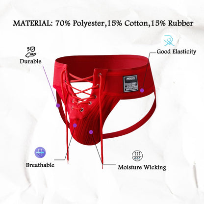 JOCKMAIL Men's Briefs Jock Strap Athletic Supporter Wide Belt Comfortable Men Sport Underwear Briefs for Gym Sport
