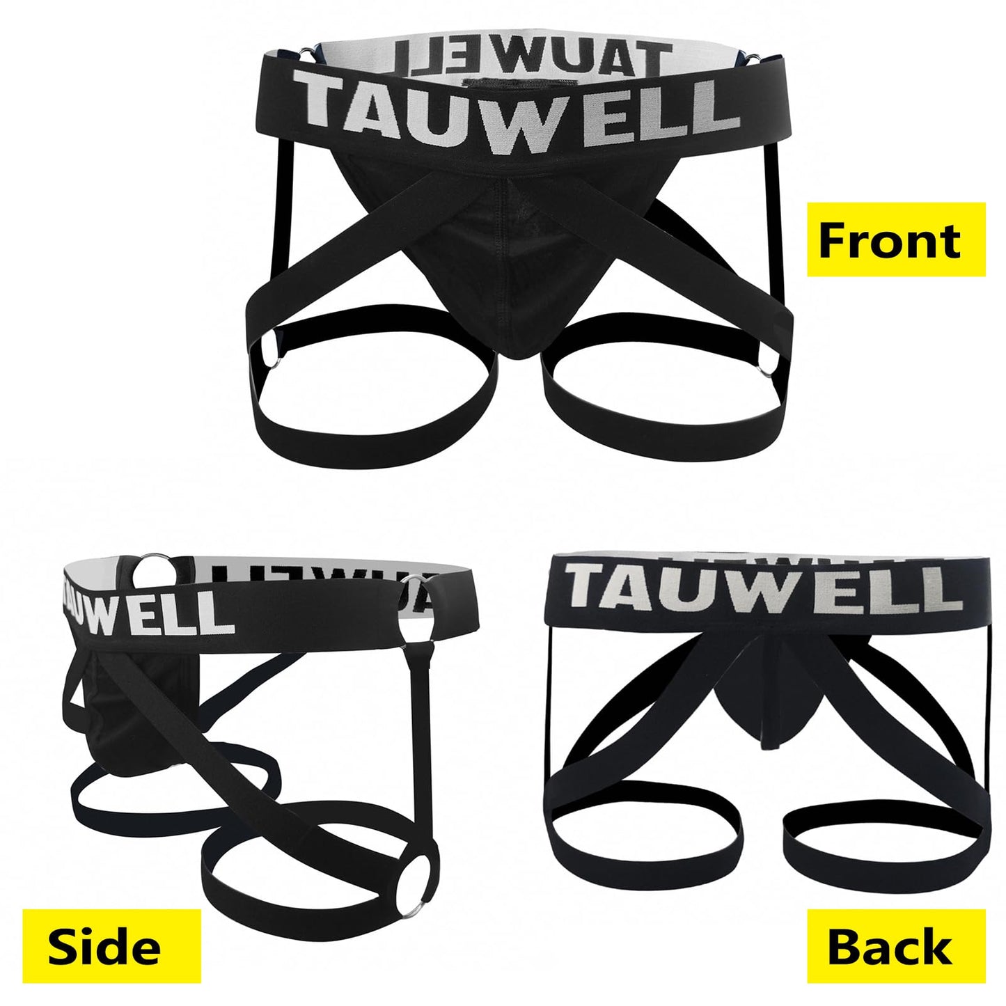 Kinizpl Mens Jockstrap Underwear Wide Belt Athletic Supporter for Men Thongs Sport Underwear Jock Strap Black