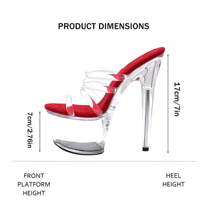 Women's 7 in Clear Platform Sandal Heels Sexy, 7 in Pole Dance High Heel Clear Platform, 17 cm Exotic Platform Pole Dancer Heels Shoes Stiletto