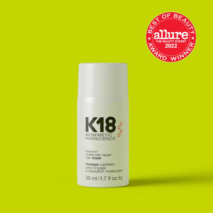 K18 Full-Size Leave-In Molecular Hair Mask, Repairs Dry or Damaged Hair, Reverse Hair Damage from Bleach, Color, Chemical Services & Heat