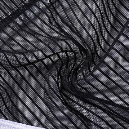 JINSHI Mens See Through Breathable Briefs with Bulge Pouch (Black 1-Pack, Medium)