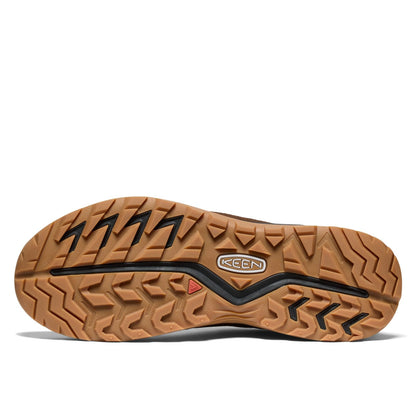 KEEN Men's Hightrail Vent Low Height Durable Lightweight Breathable Leather Hiking Shoes, Dark Earth/Oak Buff, 8