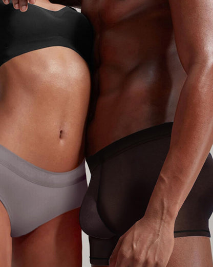 ZONBAILON Mens Mesh Underwear Breathable Cool See Through Boxer Sheer Briefs Sexy Trunks Shorts