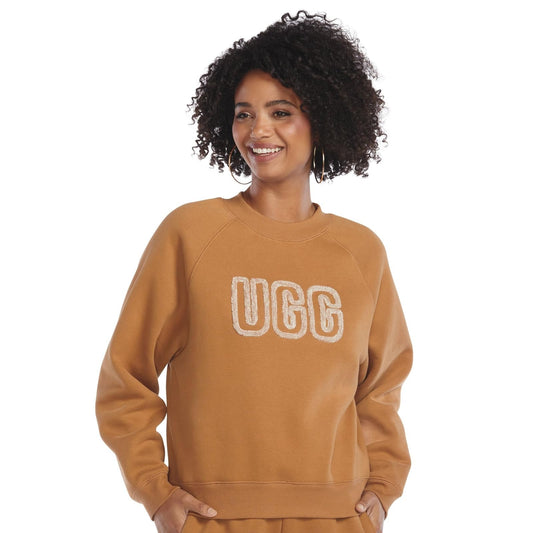 UGG Women's Ugg Logo Crewneck Sweatshirt, Chestnut, M