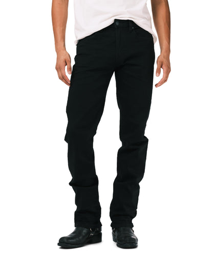 Buffalo David Bitton Men's Straight Six Jeans, Crinkled and Dark Black, 32x30