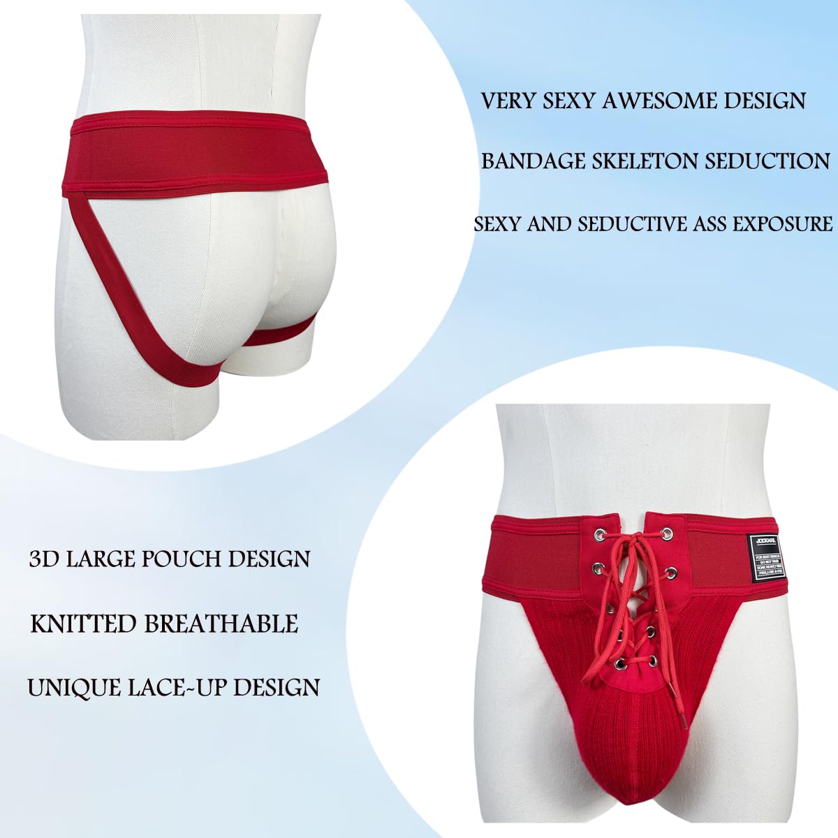 JOCKMAIL Men's Briefs Jock Strap Athletic Supporter Wide Belt Comfortable Men Sport Underwear Briefs for Gym Sport