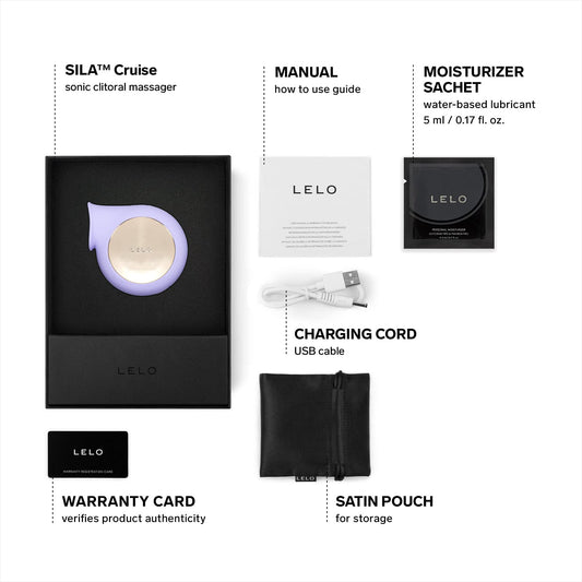 LELO SILA Cruise Suction Vibrator, Clit Sucking Toy for Woman, Clitoris Stimulator with Waterproof Design, Suction Sex Toy with 8 Vibrations Settings for Limitless Pleasure, Lilac