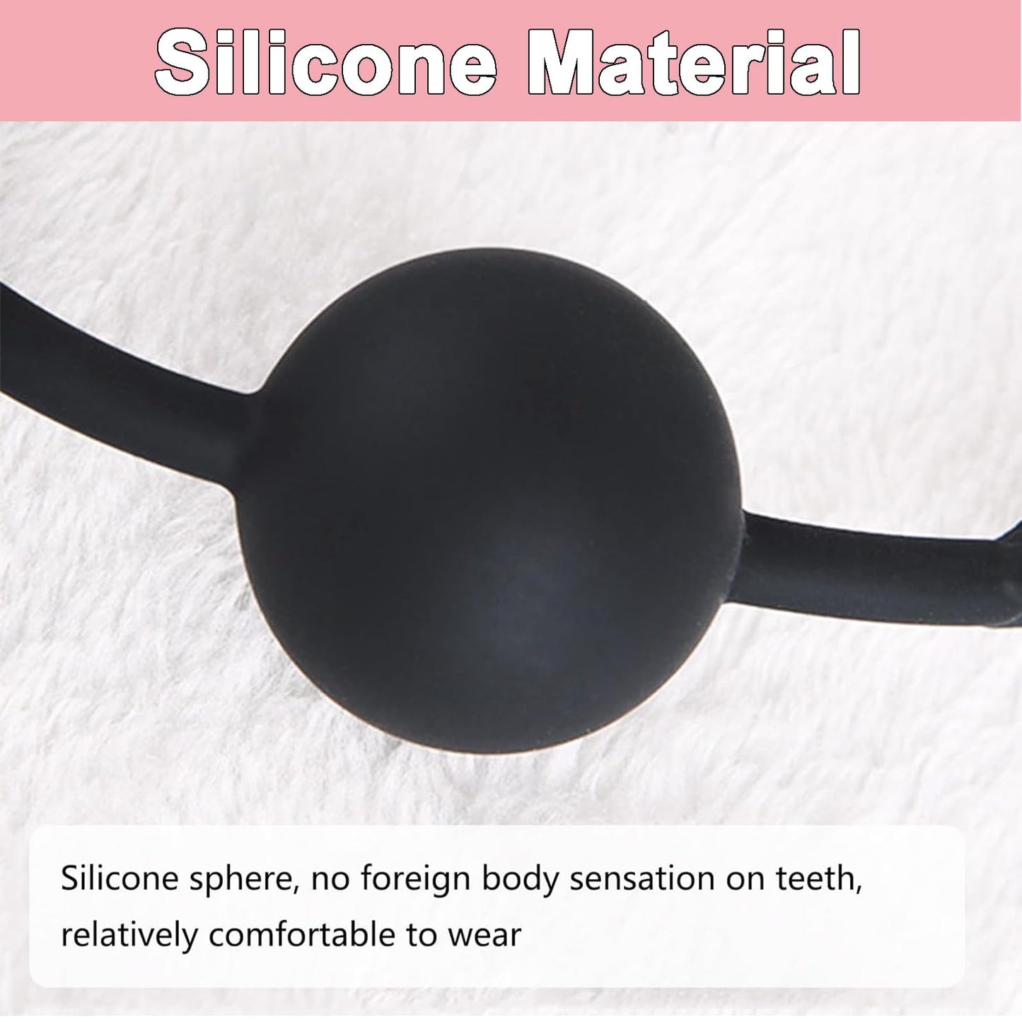 Leather Restraints Ball Mouth Plug Silicone Bondage Ball Gag Silicone Bondage Ball Gag for Sex, BDSM Restraints Toys Sex Gag Muzzles (B3)