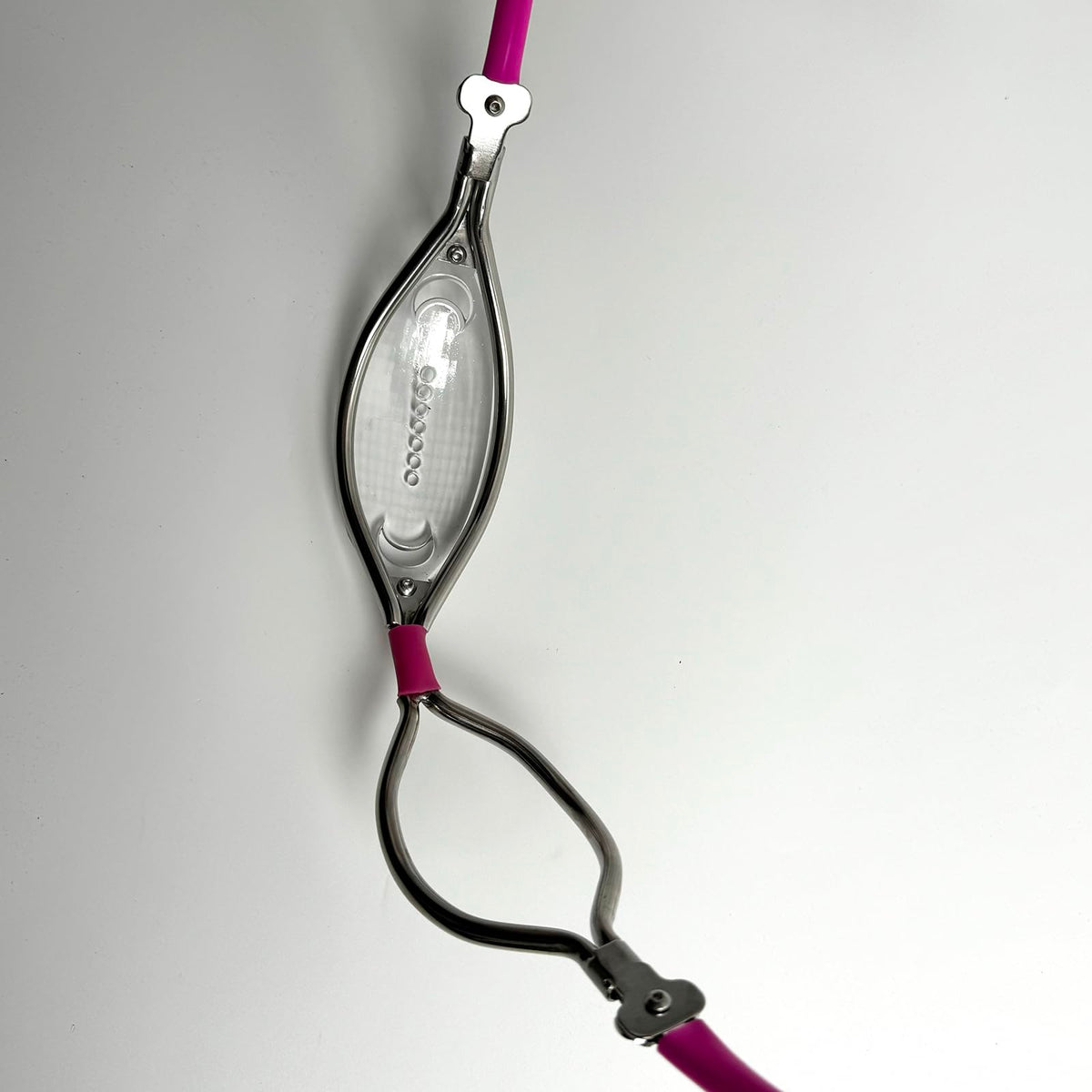 Female Chastity Belt Stainless Steel Transparent Visual Invisible Underwear Belt Lockable Pants with Defecation Hole BDSM (Pink 60-90cm)