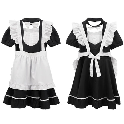 Men's French Maid Cosplay Costume Dress Suit, Big Hemline Flared Outfit, Funny Stage Performance Cosplay Set
