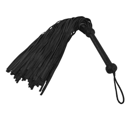 Real Leather Flogger 100 Thick Tails Black | Whip Riding Perfect for Training Shows Leather Whip 18 inch Equestrian Horse Riding Crop