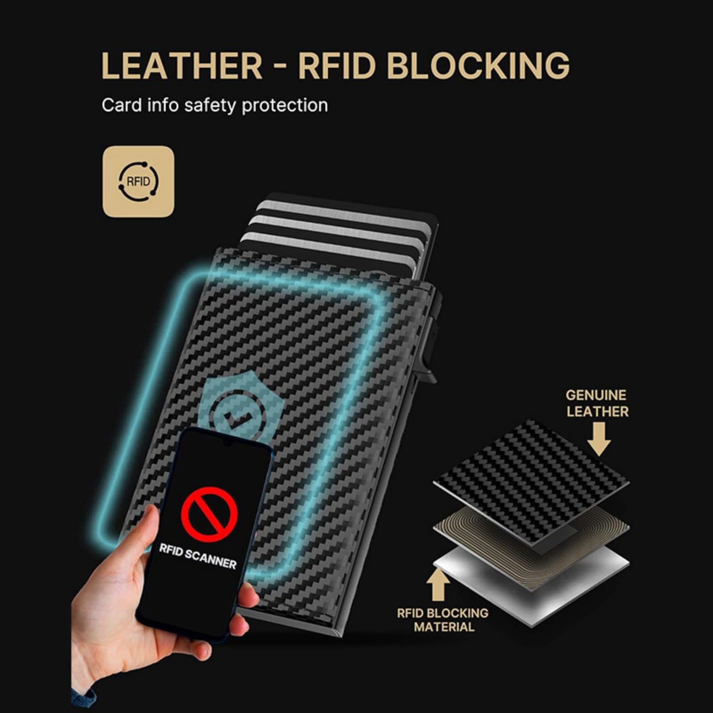 Mens Wallet Card Holder, Mens Minimalist Wallet 6-10 Cards, Slim Compact Wallet with Money Clip & ID Window, RFID Blocking Smart Pop Up Card Wallet, Metal Aluminum Credit Card Holder Bifold Wallet