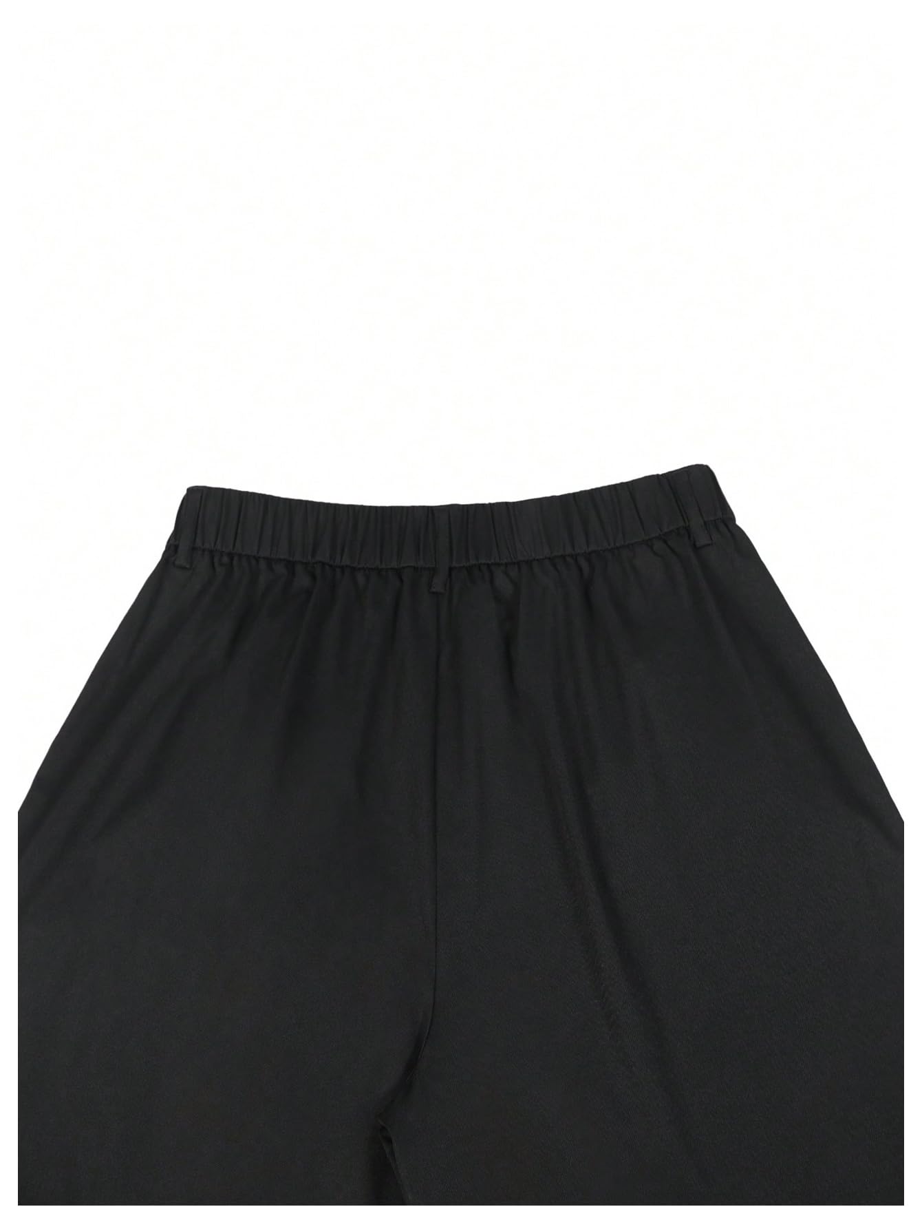 OYOANGLE Men's Baggy Wide Leg Pants Zipper Fly Pleated Trousers Business Casual Dress Pants with Pocket Black X-Large