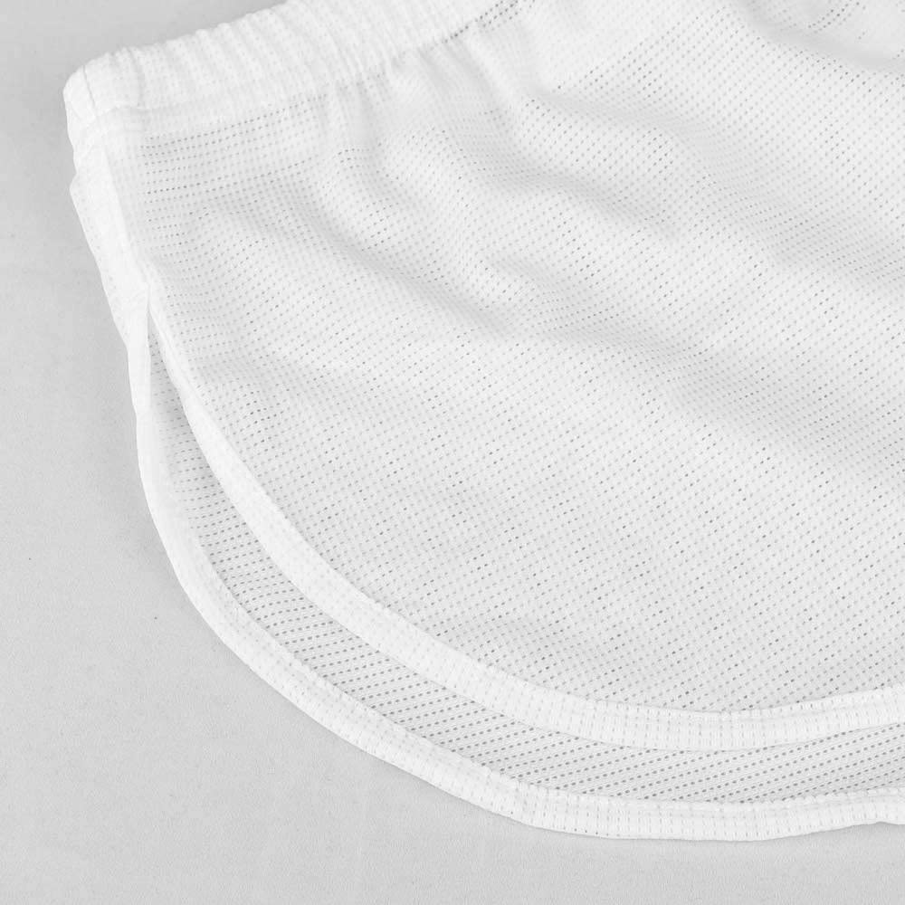 Men's Split Side Short Shorts Sexy Breathable Large Split Sides Mesh Athletic Shorts White XL