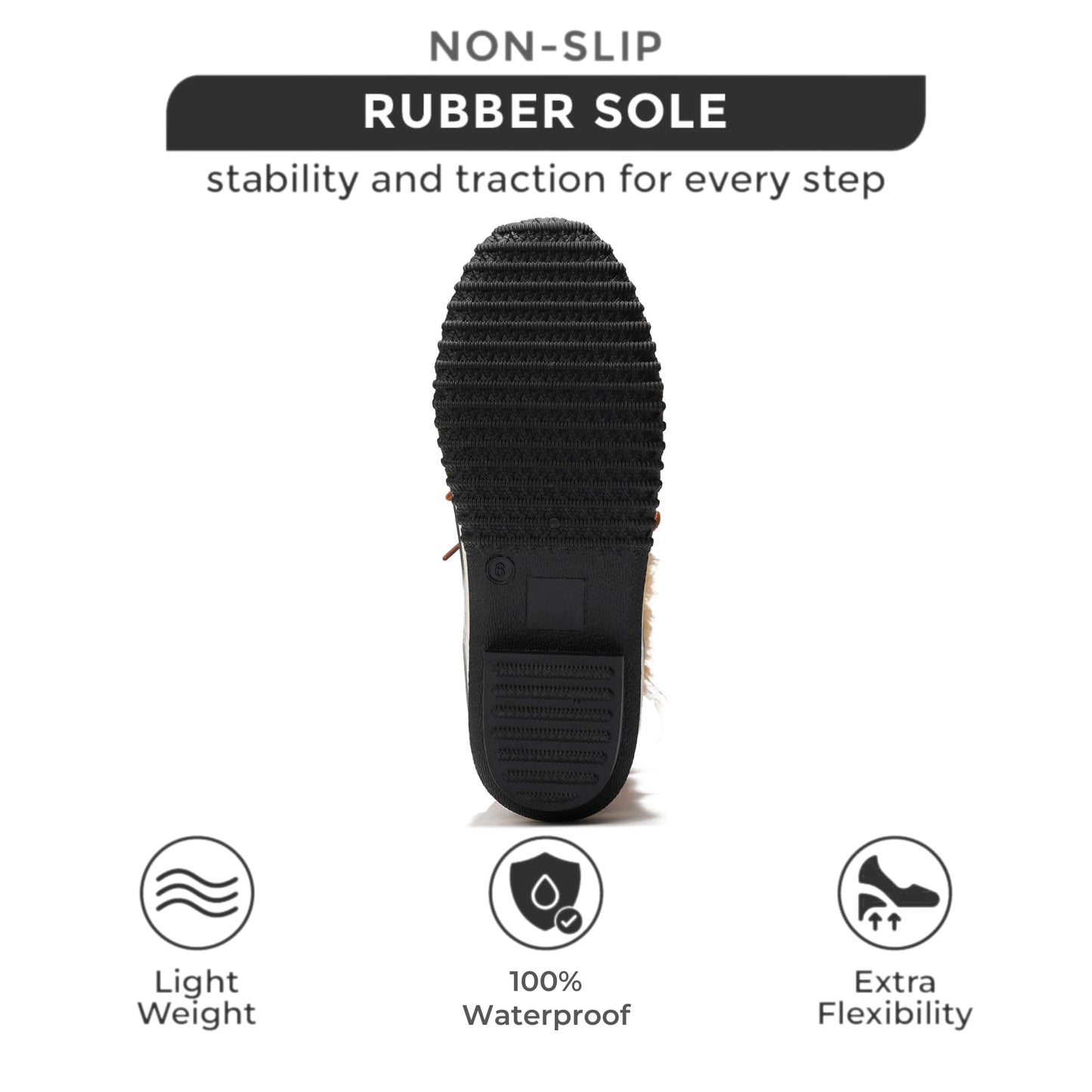 Project Cloud Womens Snow Boots - Genuine Leather Memory Foam Insole Fur Mid-Calf Winter Snow Boots for Women Footwear - Lightweight Non-Slip Outdoor Shoes (Ventura,TAN,7)