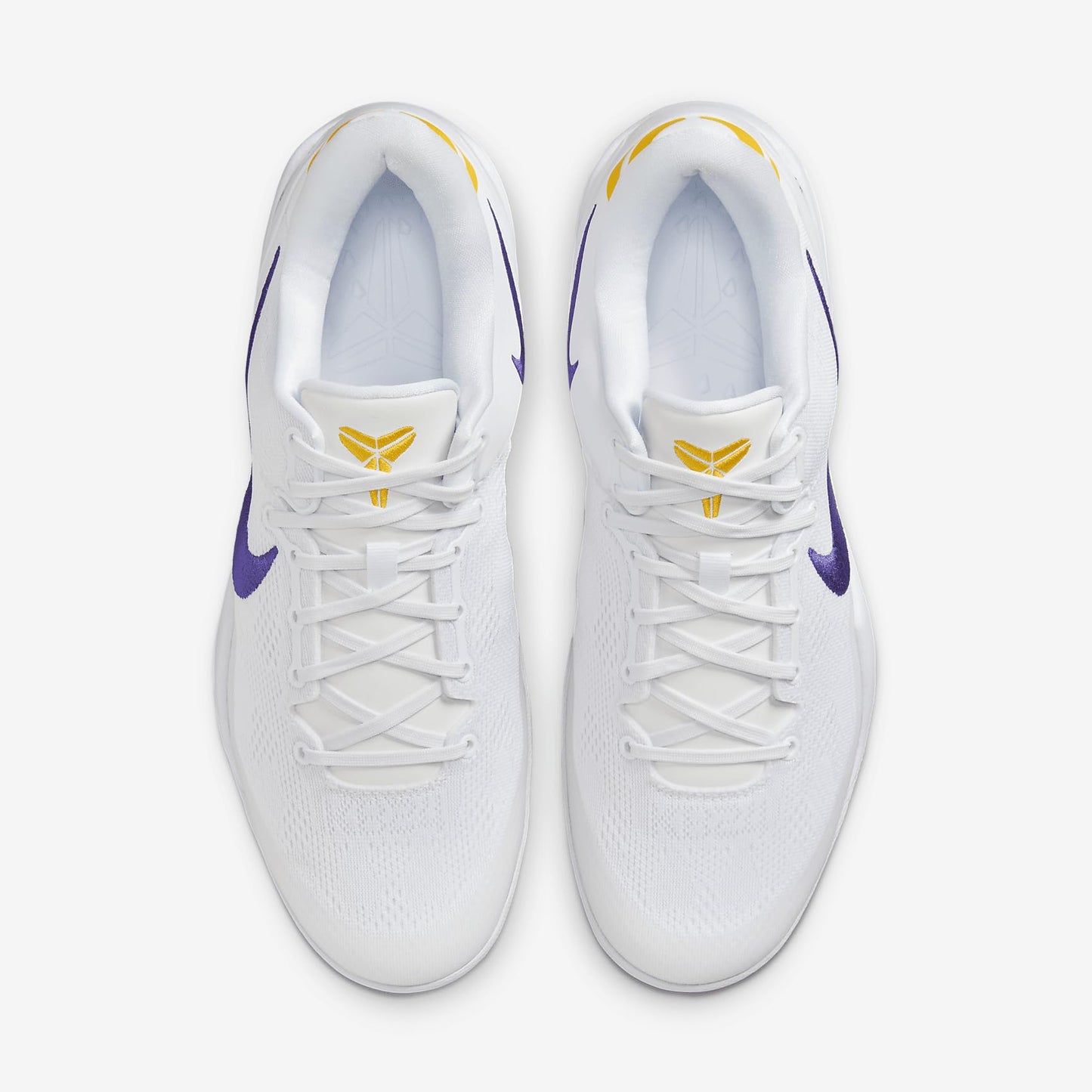 Kobe VIII Protro Basketball Shoes (HF9550-100, White/University Gold/Court Purple) Size 8