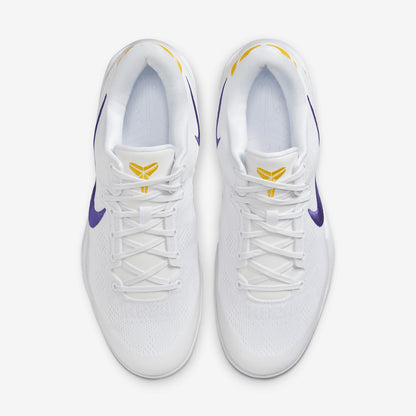 Kobe VIII Protro Basketball Shoes (HF9550-100, White/University Gold/Court Purple) Size 8