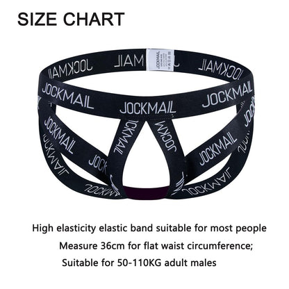 JOCKMAIL Men's Jockstrap Underwear Jock Strap Thongs Athletic Supporters Jockstraps for Men (US, Alpha, One Size, Regular, Regular, Black)