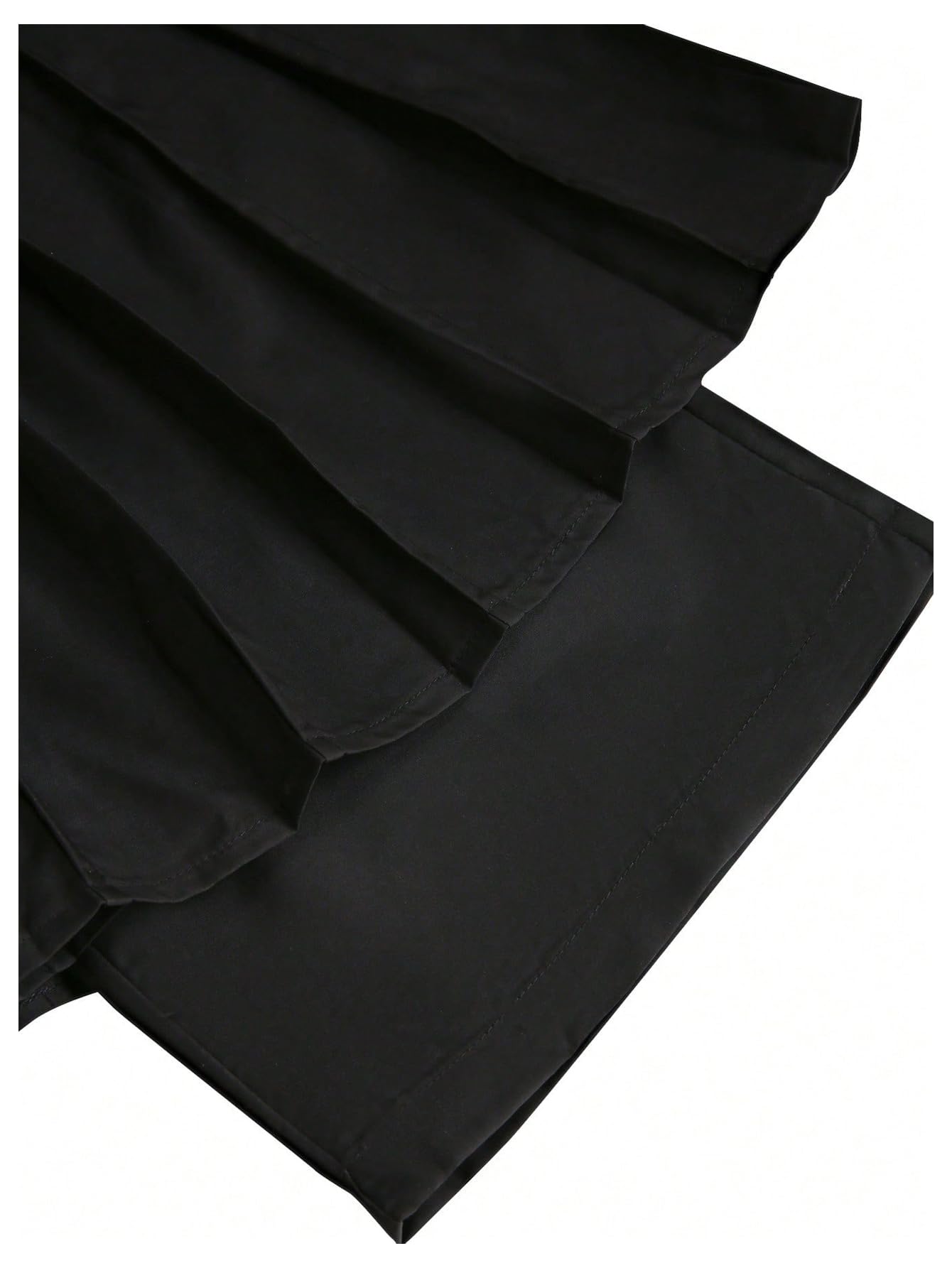 OYOANGLE Men's Skirt Pants Loose Wide Leg Asymmetrical Pleated Japanese Harajuku Kimono Trousers Black Small