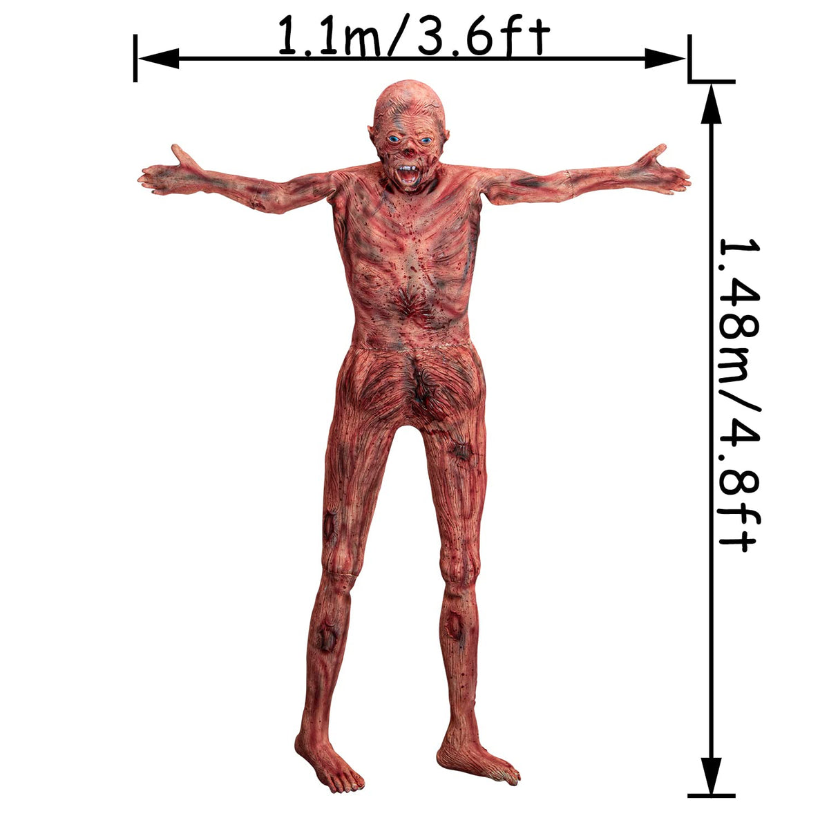 Halloween Bloody Dead Body - 4.8ft Latex Skinned Hanging Corpse Torso Props for Haunted House Zombie Halloween Party Decoration(1Piece)