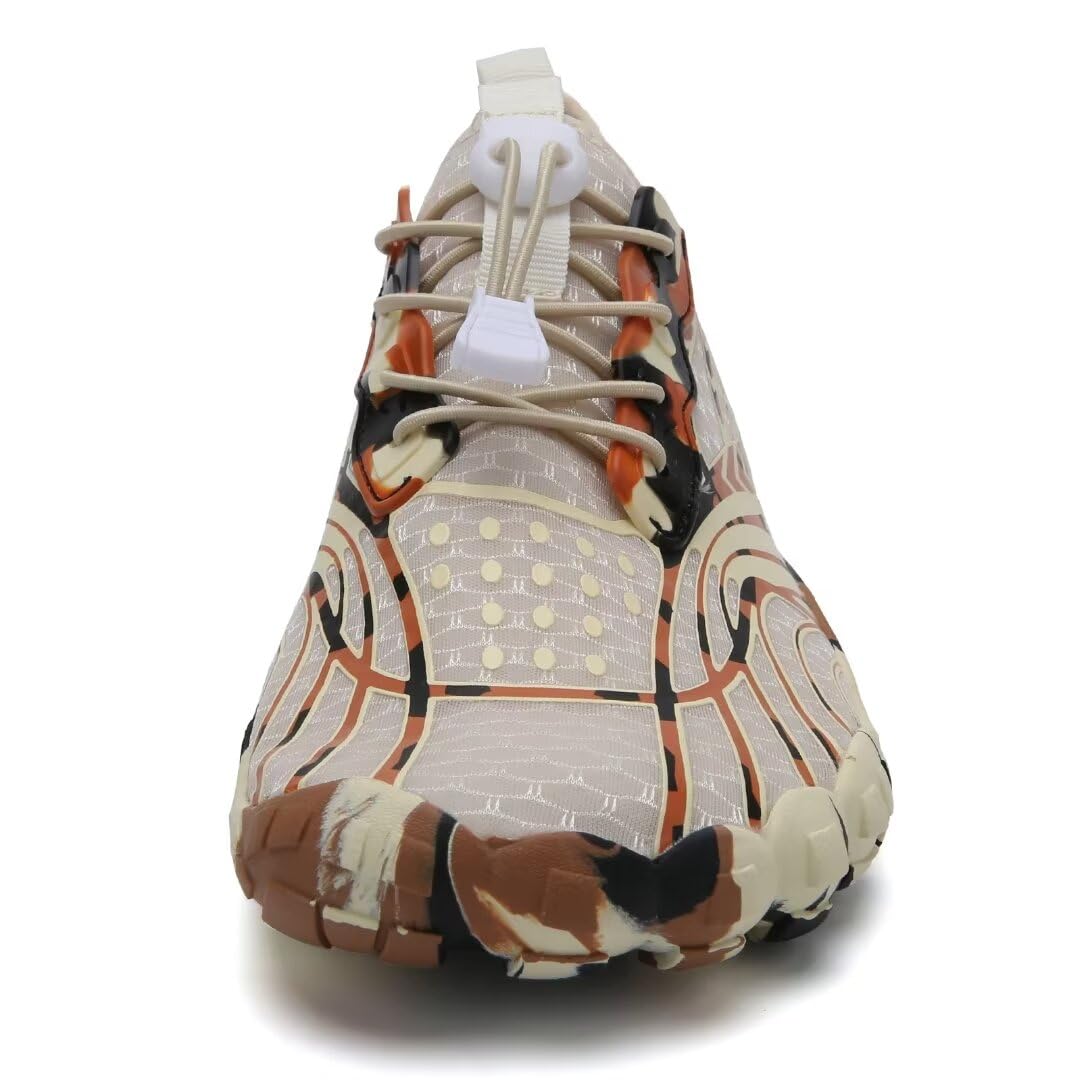 WateLves Water Shoes Men Women Barefoot Quick-Dry Aqua Sock Outdoor Athletic Sport Shoes Kayaking Boating Hiking Surfing(Brown,42)