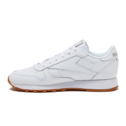 Reebok Classic Leather Sneakers for Women - Black or White Tennis Shoes Womens Size 5 to 12, Footwear White/Pure Grey3/Reebok Gum3, 8.5