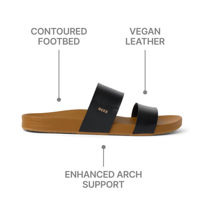 REEF Cushion Vista Womens Sandal BLN-Black-Natural 8
