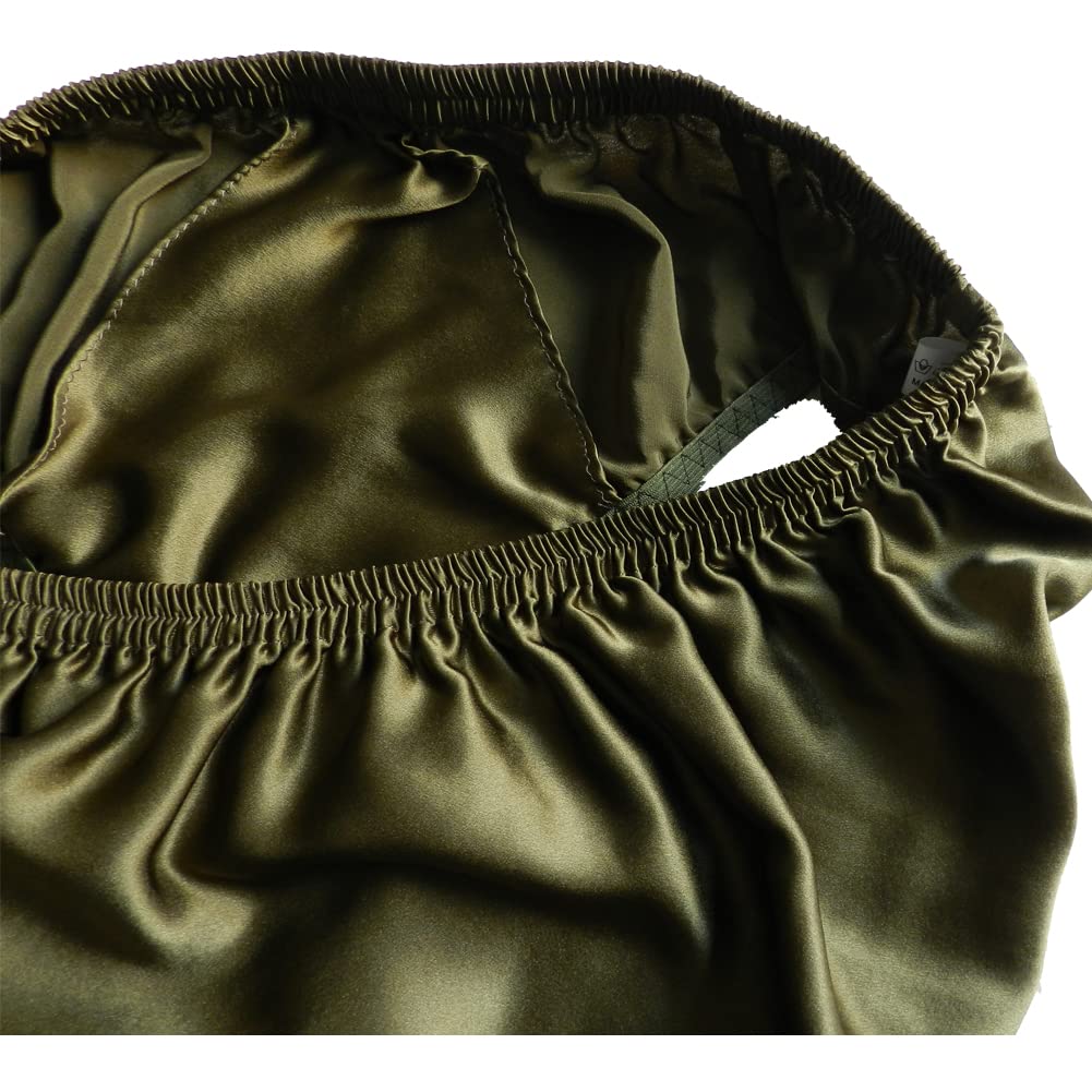 Men's 100% Pure Silk Underwear Bikini Briefs Panties (US, Alpha, Medium, Regular, Regular, black)