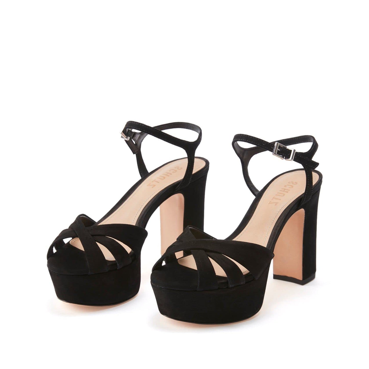 SCHUTZ Women's Keefa Platform Sandals, Black, 10.5 Medium US