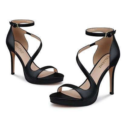CELLENZ Stiletto Women High Heels: Black Sexy Heel Comfort Wear Size 8.5