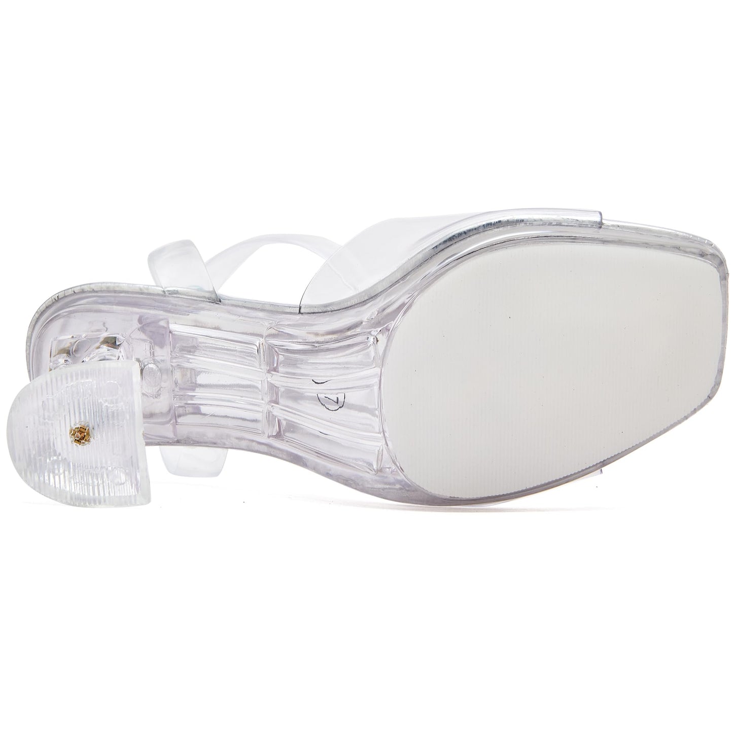 NBUUNBU Clear Ankle Strappy Heels for Women Sexy Transparent Straps Buckle Platform Kitten High Heel Comfortable Cinderella Shoes Stilletos Square Toe Sandals Mules Pump