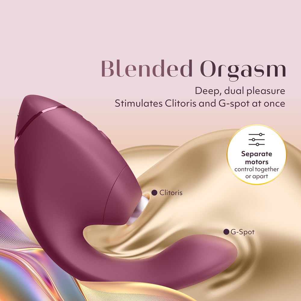 Womanizer Next Duo Rabbit Vibrator for Women | 14 Vibration & Sucking Modes 10 Patterns | Dual Motor Dildo Adult Toy with Clit Sucker & G-Spot Vibrator | Quiet Clitoral Stimulator Sex Toys | Pink