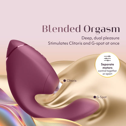 Womanizer Next Duo Rabbit Vibrator for Women | 14 Vibration & Sucking Modes 10 Patterns | Dual Motor Dildo Adult Toy with Clit Sucker & G-Spot Vibrator | Quiet Clitoral Stimulator Sex Toys | Pink