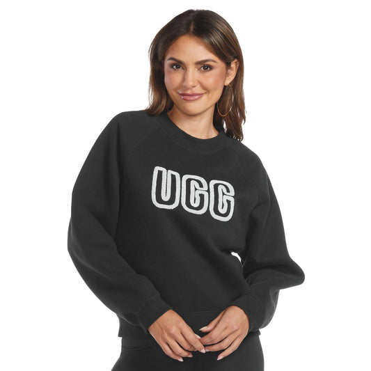 UGG Women's Ugg Logo Crewneck Sweatshirt, Black, M