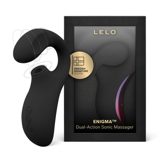 LELO Enigma Double Sonic Female Triple Stimulation Massager with Bluetooth App, 8 Pleasure Settings and 2 Extra Modes, Rabbit Sex Toy, Vaginal Vibrators (Black)