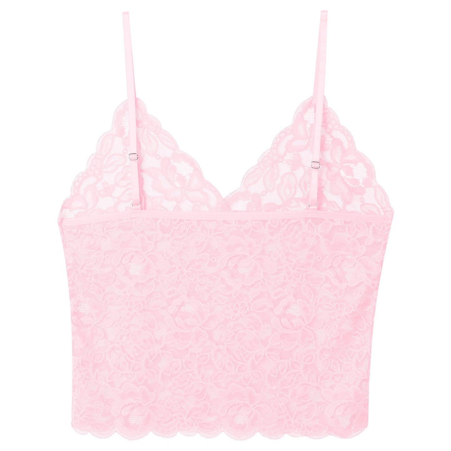 ABAFIP Men’s Sissy Lace Cami Top Floral Sheer Camisole Ruffle V-Neck Sleeveless Shirt See Through Undershirt Pink Medium