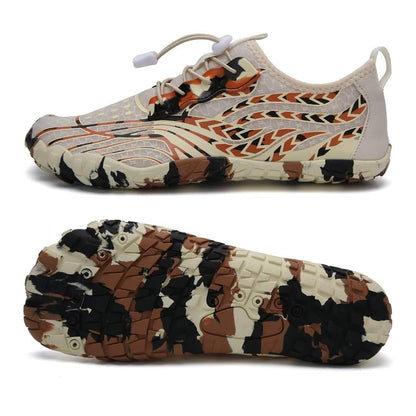 WateLves Water Shoes Men Women Barefoot Quick-Dry Aqua Sock Outdoor Athletic Sport Shoes Kayaking Boating Hiking Surfing(Brown,42)