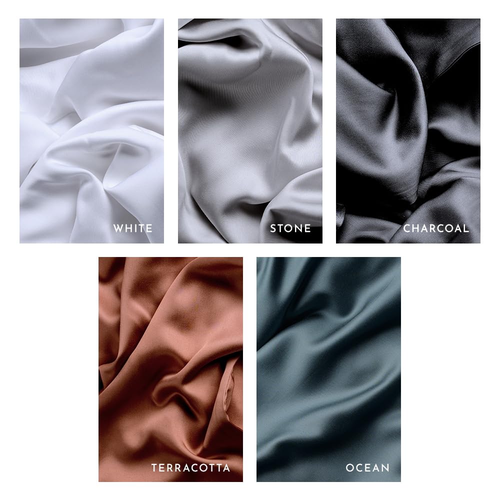 LUXOME Luxury Duvet Cover | Oversized Fit | 100% Viscose from Bamboo | Silky Soft Feel | Thermal-Regulating | 2X Cover Ties | King/Cal King - 108"x98" | Stone