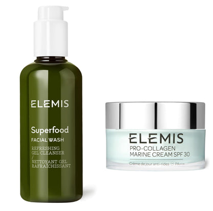 ELEMIS Superfood Facial Wash and ELEMIS Pro-Collagen Marine Cream with SPF 30