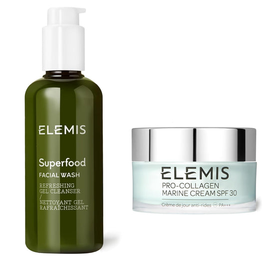 ELEMIS Superfood Facial Wash and ELEMIS Pro-Collagen Marine Cream with SPF 30