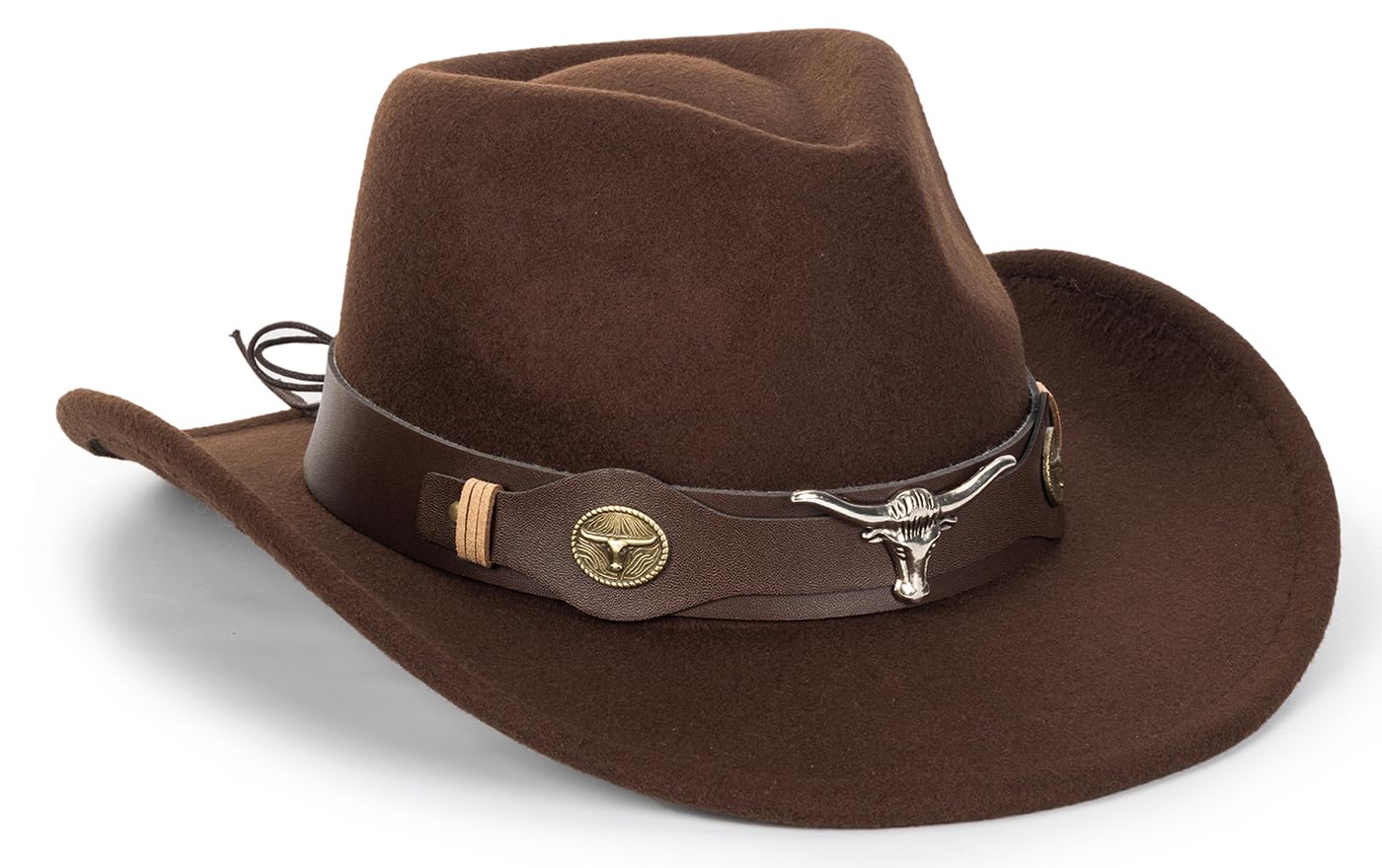 Classic-Western-Cowboy-Hat Wide-Brim Felt-Cowgirl-Fedora-Jazz-Hat for Women