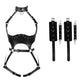 FOTN Women Punk PU Leather Body Waist Belt Bodysuit Bondage Body Harness Belt Sexy Lingerie Leg Garter Hollow Open Chest Bra BDSM (Color : Black, Size : One Size)