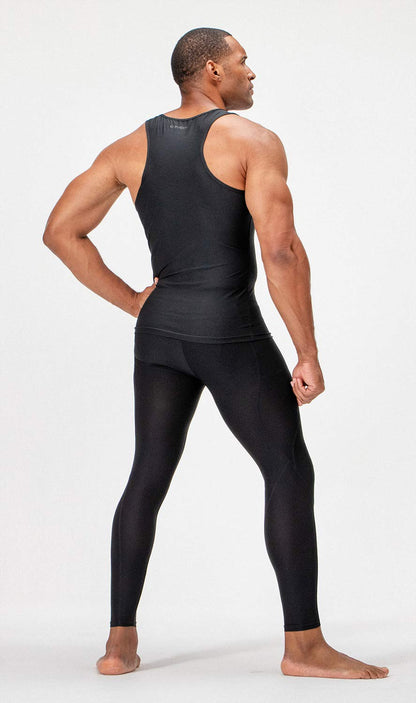 DEVOPS 3 Pack Men's Muscle Dry Fit Compression Tank Top (Large, Black/Black/Black)