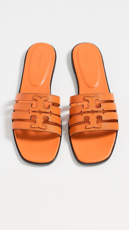 Tory Burch Women's Ines Cage Slides, Orange Citrine, 5 Medium US