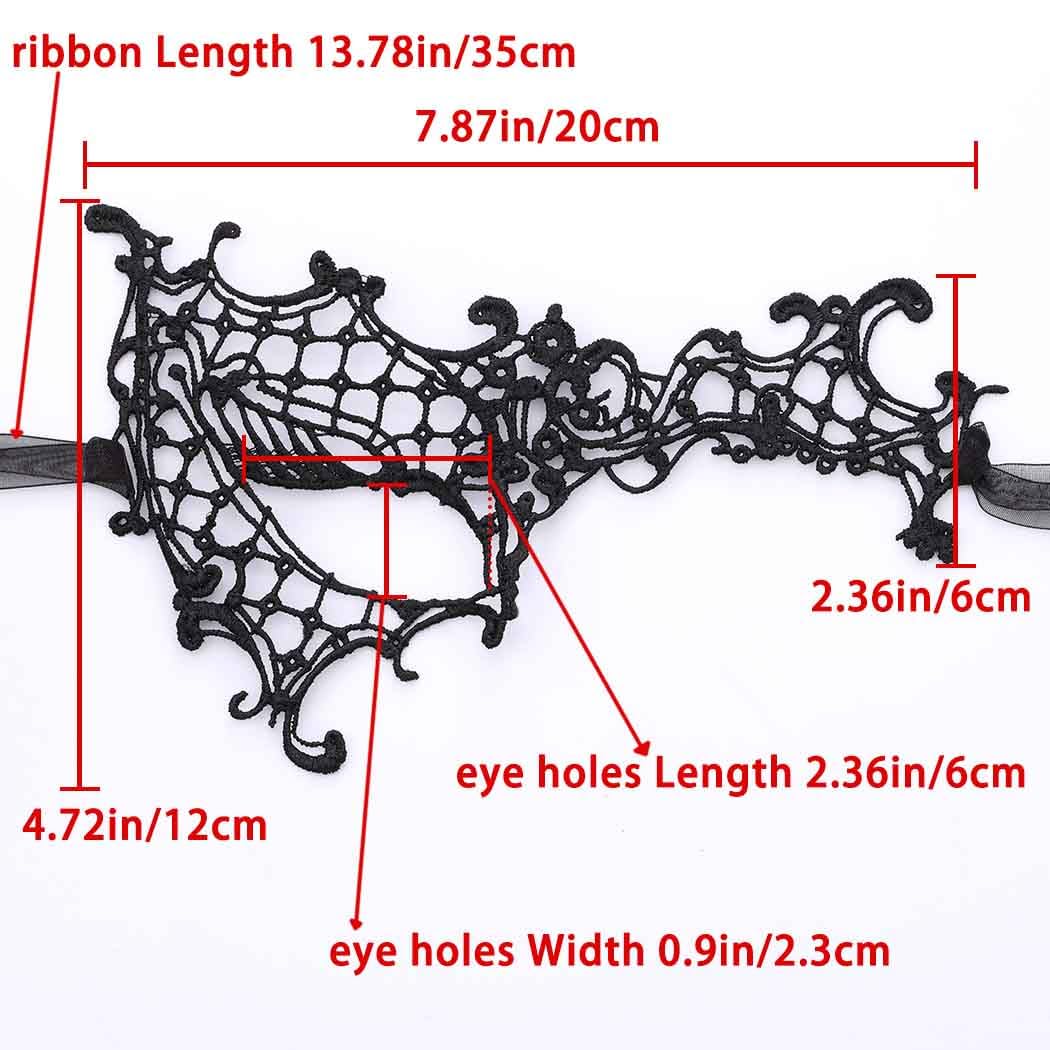 Masquerade Lace Mask Women Black Lace Masks Costume Party Proms Face Mask Halloween Eye Mask