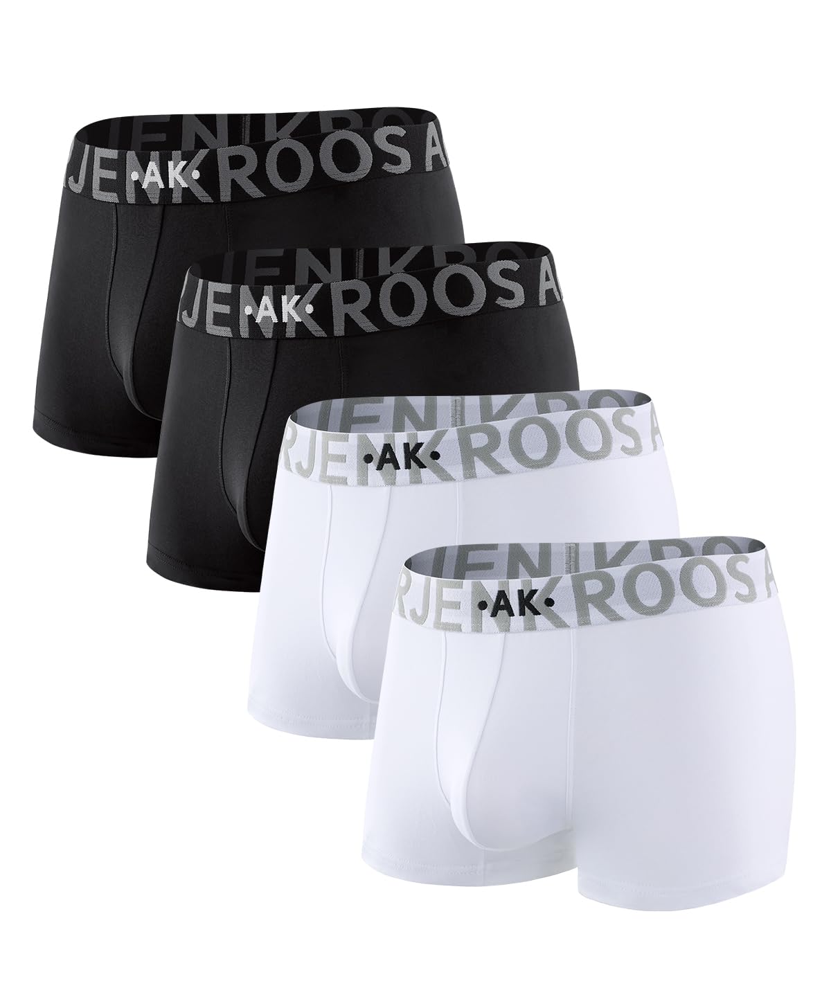 Arjen Kroos Breathable Cotton Underwear for Men 4 Pack Moisture Wicking Anti-Roll Trunks Underpants with Plush Waistband