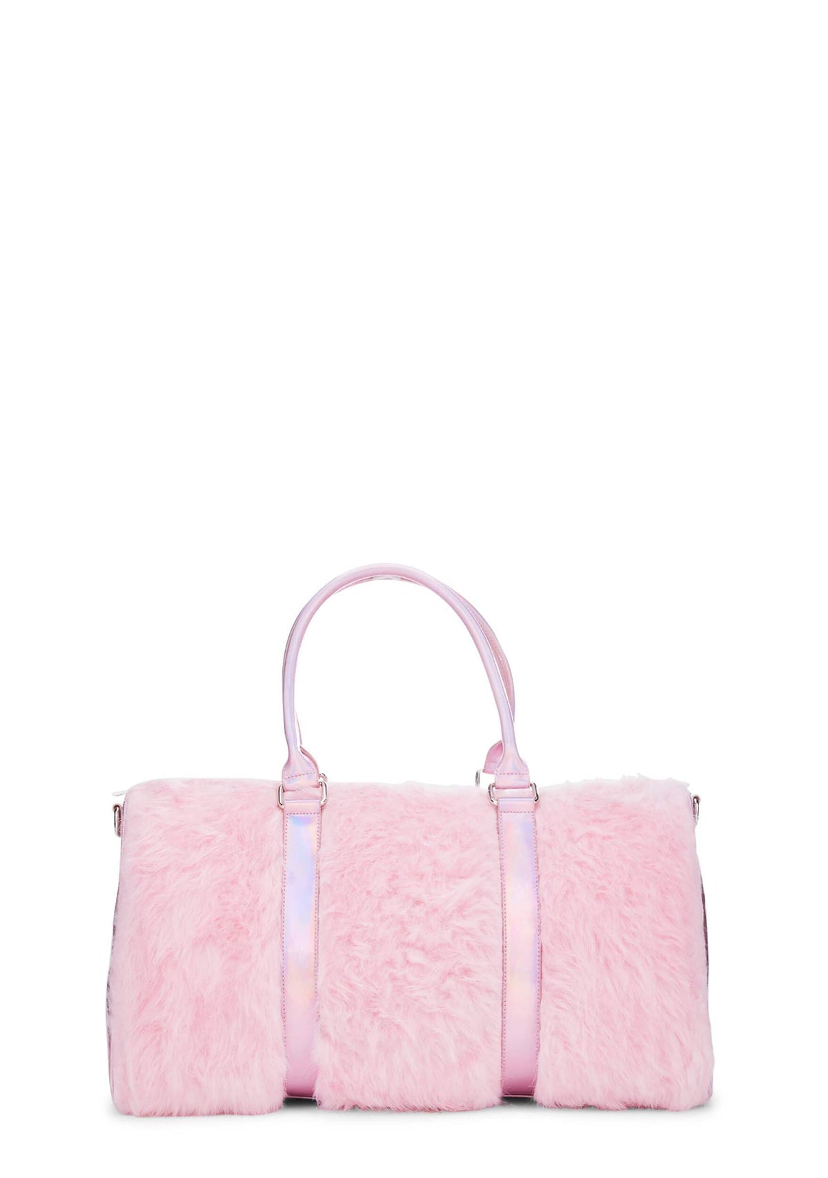 Dolls Kill Shagadelic Weekender by Sugar Thrillz - Pink Faux Fur Bag With Adjustable Straps, Perfect for Travel